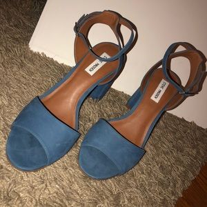 Dust nubuck blue sandal heels